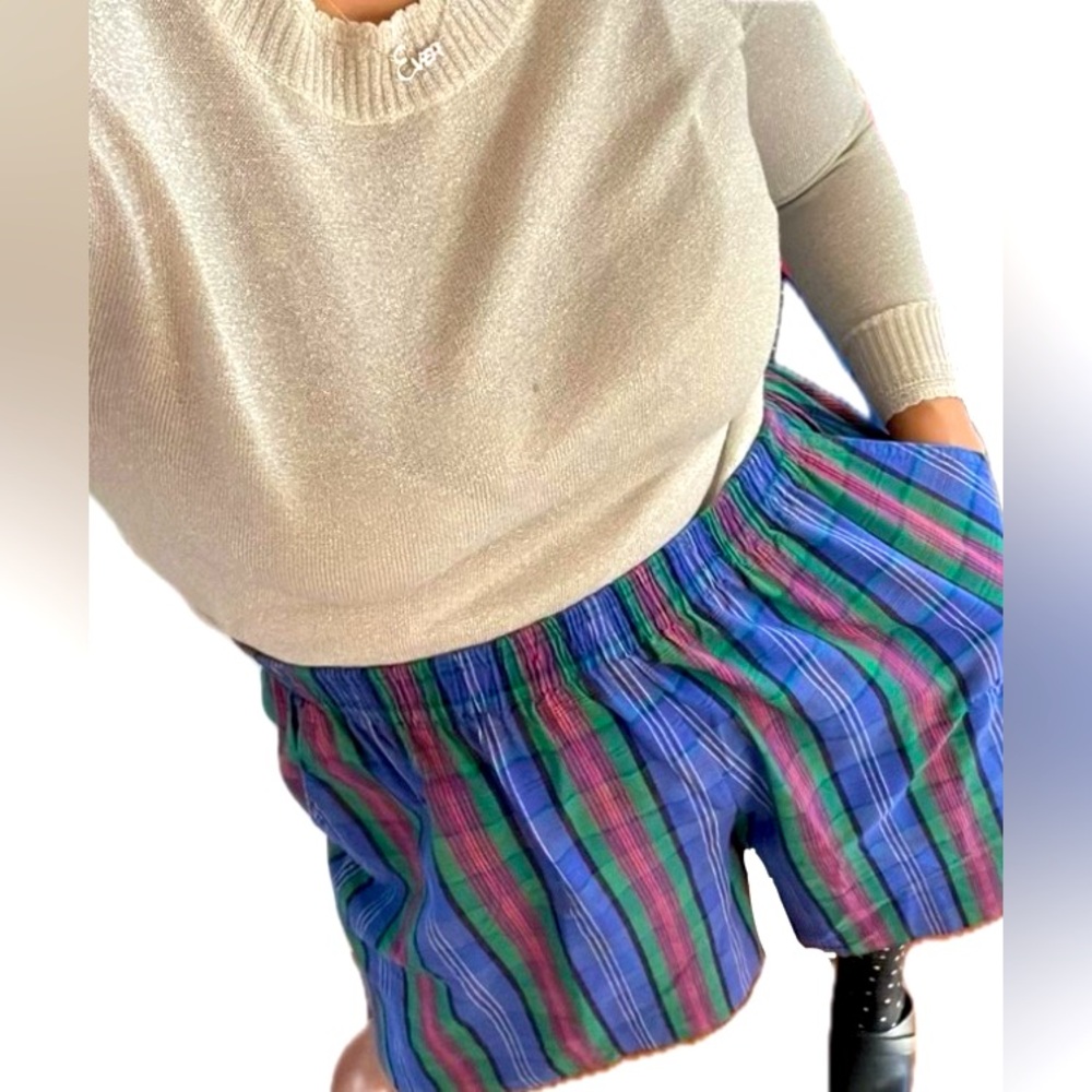 Purple Tartan Cape Cod plaid mom shorts